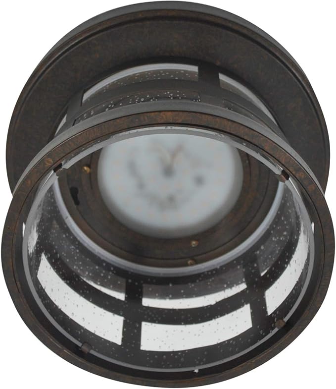 Design House Washburn LED Outdoor/Indoor Ceiling Light with Clear Seedy Glass, 20W Integrated LED, 3000K Warm Light – Design House, 587212