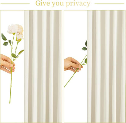 4 Panels Beige Backdrop Curtain for Wedding Parties Wrinkle Free Beige Photo Curtains Backdrop Drapes Fabric Decoration for Baby Shower Photoshoot 20ft(W) x 10ft(H)