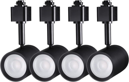 LEONLITE Studio Series 8.5W LED H Track Lighting Heads, ETL Listed, Dimmable Retail Track Light Heads for Store Shop Cafe, 600LM, CRI90, H Track Lighting, 2700K Soft White, Matte Black, Pack of 4