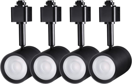 LEONLITE Studio Series 8.5W LED H Track Lighting Heads, ETL Listed, Dimmable Retail Track Light Heads for Store Shop Cafe, 600LM, CRI90, H Track Lighting, 2700K Soft White, Matte Black, Pack of 4