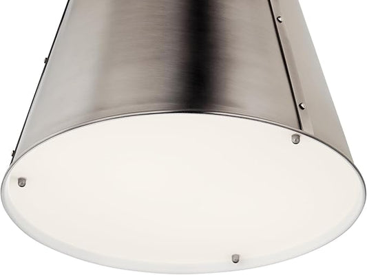 Kichler Etcher 2-Light Pendant Light Fixture, Updated Traditional Kitchen Island Hanging Light with Etched Painted White Glass Diffuser in Classic Pewter (22.5" x 18"), 52711CLP