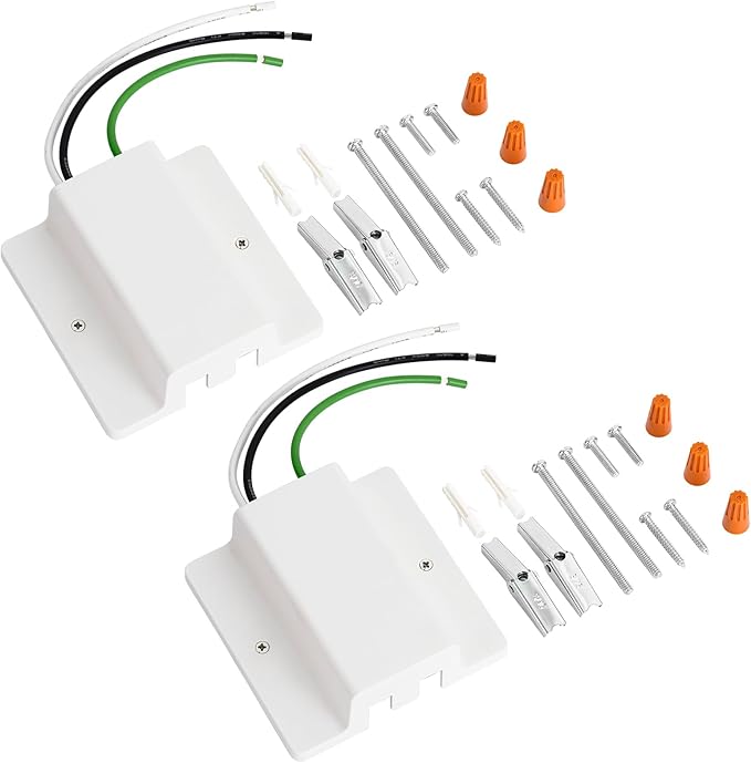 UL Listed H Track Floating Canopy Connector White for Single Circuit, Compatible with H Track Rail System, 2 Pack