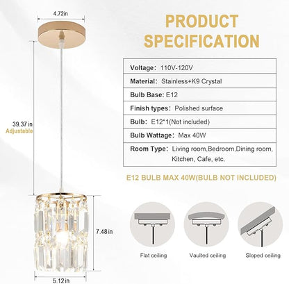 Rose Gold Pendant Lighting Modern Pendant Light, Mini Island Lights for Kitchen, Adjustable Pendant Lights for Kitchen Island Dinning Room Bedroom (3 Pack)