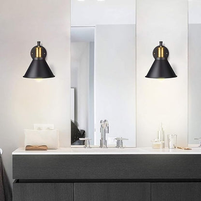 Wall Lamps, Swing Arm Wall Lamp Wall Sconce 2-Pack Plug in Cord with Switch,Vintage Barn Wall Light Bronze Black Lamp Lobby, Hallway, Kitchen, Dining Room, Restaurant, Café