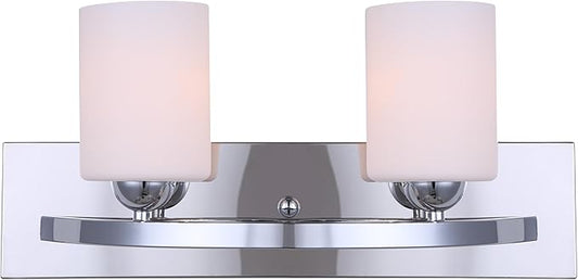 Canarm IVL370A02CH-O Ltd Hampton 2 Light Vanity, Chrome with Flat Opal Glass
