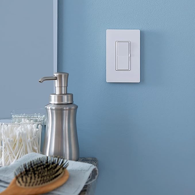 Lutron Claro Light_Switch Cover Plate-Gang Wallplate, for Decorator Light Switches, Screwless Switch Plate Cover, Gloss, CW-1-LA, Light_Almond (Pack of 2)