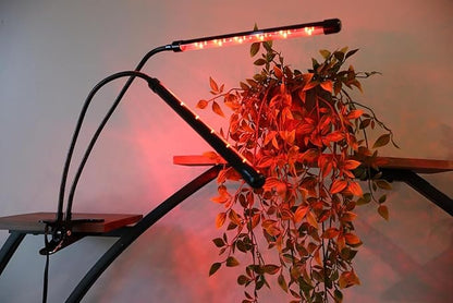 Plant Grow Light - 6000K Full Spectrum with Adjustable Red & White LEDs, 10-Level Dimming, USB Powered Clip-On Lamp for Indoor Plants, Timer Function (2 Head)