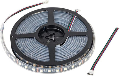 BTF-LIGHTING RGBW LED Strip Lights,UL Listed,5050 4 Colors in 1 RGB + 2700K-3000K Warm White,12V DC,16.4ft/5m 60LEDs/m 12mm Black PCB, IP67 Waterproof for Home Decoration(No Adapter or Controller)