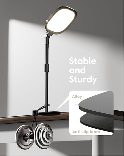 Video Conference Lighting for Zoom Meeting, Ring Light for Desk with Flexible Stand, 30 Light Modes Zoom Lighting for Computer, Desk Ring Light & Memory Function for Video Calls, Live Stream, Webcam