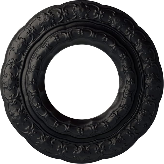 15 3/8"OD x 7"ID x 1"P Lisbon Ceiling Medallion (Fits Canopies up to 7"), Hand-Painted Steel Gray