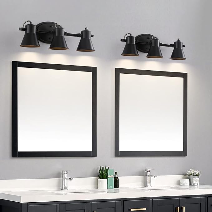 3-Lights Ceiling Track Lighting Fixtures Can Used for Mirror Front Wall Lights, Adjustable Ceiling Spotlight 3-Light Vanity Lamp