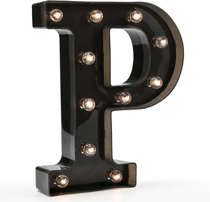 OYCBUZO Light Up Black Alphabet Marquee Letters Sign LED Marquee Number Lights Sign for Night Light Home Bar Christmas Lamp Birthday Party Wedding Decoration P