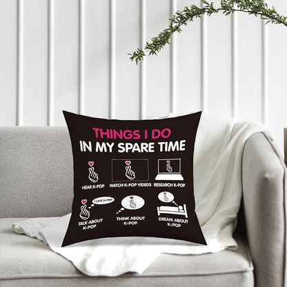K-pop Decor, Just a Girl Who Loves K-pop Room Decor, Girls K-pop Gifts Rustic Anime Lovers Throw Pillow Covers for Living Room Home Girl Bedroom Decoration Gifts