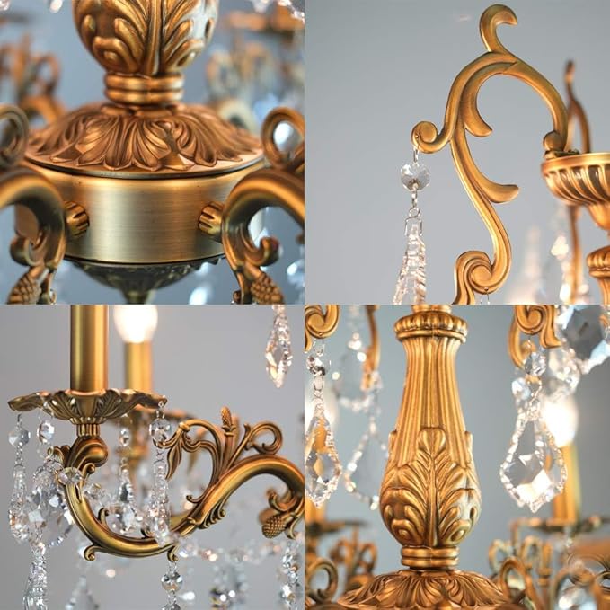 Crystal Chandeliers Contemporary Chandelier 6 Lights Island Lighting Candle Pendant Ceiling Light Fixture for Dining Room Living Room Kitchen Bedroom Hallway Entry D22.1