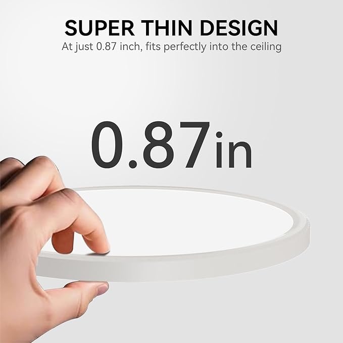 MODERN 28W 3200lm LED Flush Mount Ceiling Light, Super Slim 12 inch LED Ceiling Light, 5000K Daylight LED Ceiling Light for Bedroom, Living Room, Dining Room… (5000K-1 Pack(White))