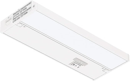 Getinlight 9-inch 3 Color Levels LED Under Cabinet Lighting, Hardwired or Plugged-in, Selectable 2700K/3000K/4000K, Dimmable, White Finished, IN-0210-0