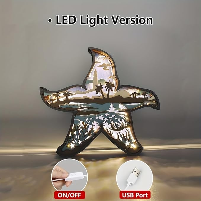 3D Wooden Animal Carving LED Night Light, Wood Carving Light, Modern Home Decoration, Decorative Tables, Cabinets, Living Rooms, Bedrooms, Offices, Farmhouses, Bookshelves, Perfect Holiday Gifts