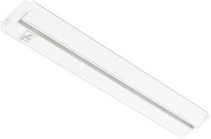 GETINLIGHT 24-inch Swivel LED Under Cabinet Lights, Glass Lens, Selectable White 2700K/4000K/5000K, Dimmable with Wall Dimmers, White Finish, IN-0202-3-WH