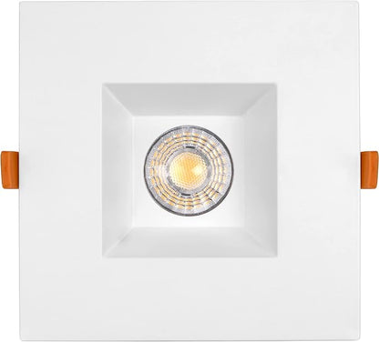 Maxxima 6” Ultra-Thin Recessed Anti-Glare LED Downlight Canless IC Rated 1300 Lumens 5 Color Temperature Select 2700K/3000K/3500K/4000K/5000K Dimmable Square White Trim 90 CRI 5CCT Slim J-Box Included