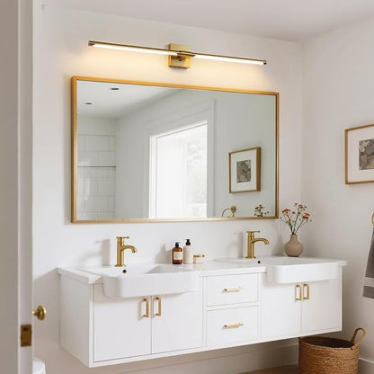 Gold Vanity Light Fixtures for Bathroom Over Mirror 40 inch LED Bath Sconces IP44 5CCT Adjustable Morden Picture Lights for Paintings (Built-in Dimmer)