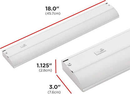UltraPro 18 inch Hardwired Under Cabinet Lights, On/Off Only, 2700K Warm White, Under Cabinet Lighting, Under Counter Lights for Kitchen 44110