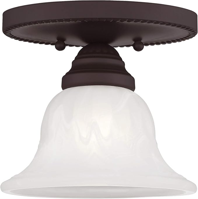 Livex Lighting 1530-07 Edgemont 1-Light Ceiling Mount, Bronze