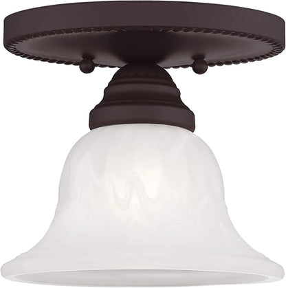 Livex Lighting 1530-07 Edgemont 1-Light Ceiling Mount, Bronze