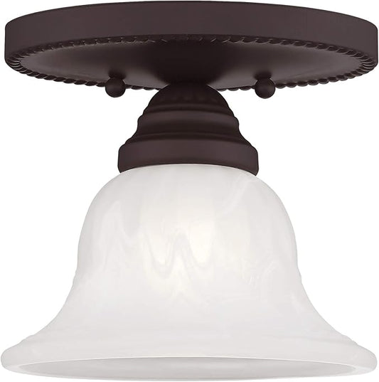 Livex Lighting 1530-07 Edgemont 1-Light Ceiling Mount, Bronze