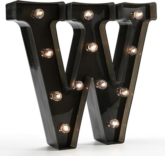 OYCBUZO Light Up Black Alphabet Marquee Letters Sign LED Marquee Number Lights Sign for Night Light Home Bar Christmas Lamp Birthday Party Wedding Decoration W