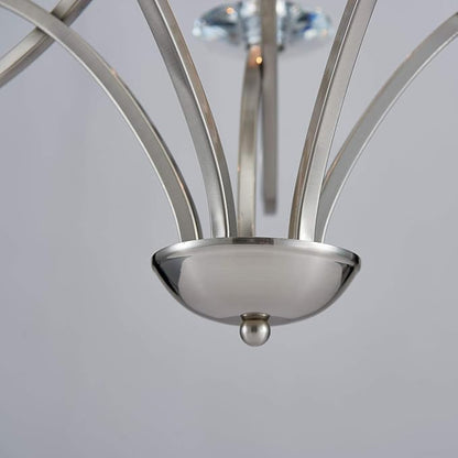 Saint Mossi 5-Lights Nickel Plated Modern Chandelier Light Fixture,Modern Pendant Light Fixture Contemporary Chandelier for Bedroom,Living Room,Dining Room,H17 xD27,Chain Adjustable