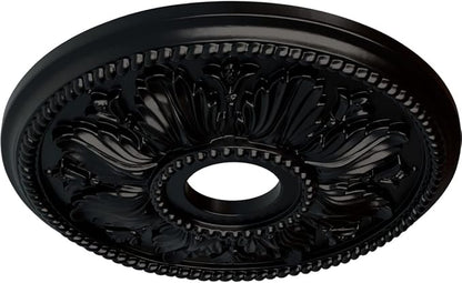 Ekena Millwork CM18ED1BLF Edinburgh Ceiling Medallion, Jet Black