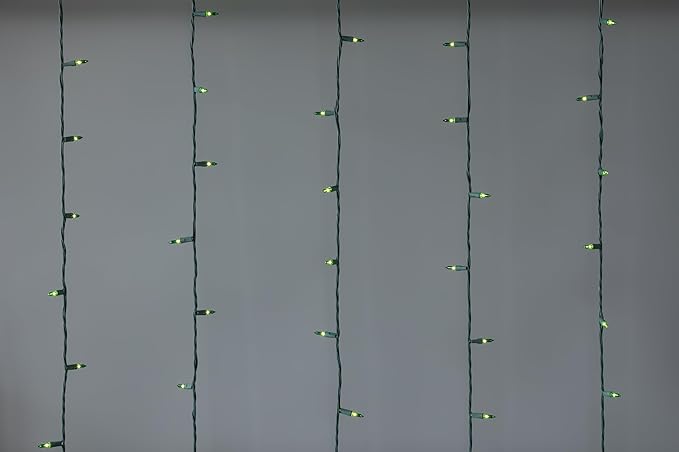 Brite Star 100 Count Mini String Christmas Lights, Green - 22 feet Indoor/Outdoor Christmas Tree Lights with Green Wire