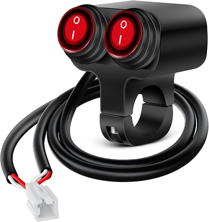 Nilight Motorcycle 7/8" (22mm) Handlebar Switch Plug and Play 12V Waterproof On Off Push Button Dual Control for ATV UTV Driving Light Bar