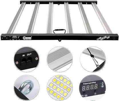 Lucius 720W LED Grow Light with Master Control Timer Sunrise Sunset, 2.9 μmol/J Full Spectrum Grow Lights for Indoor Plants with LED Display, LM281B Diodes Plant Growing Lamps for Seed Starting