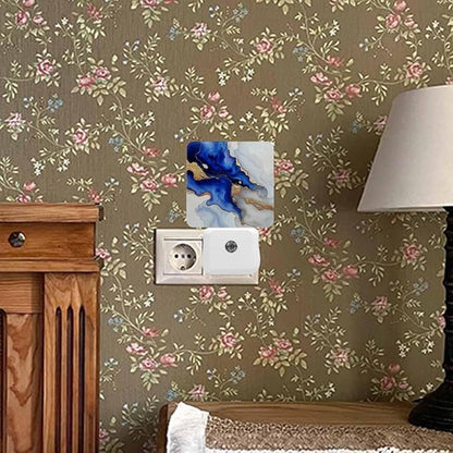 Marble Texture LED Night Lights Plug into Wall Blue and Gold 0.5W Plug in Night Light, Dusk to Dawn, Bright Nightlight Auto On/Off, for Room Bedroom Bathroom