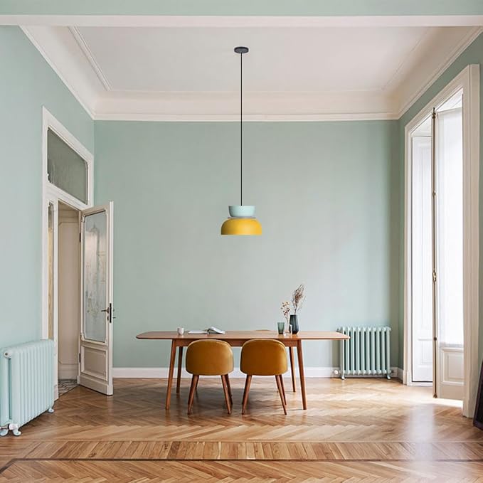 Nordic Pendant Light Retro Chandelier Lamp MCM Unique Pendant Lights with Blue Yellow Lamp Shade Colorful Hanging Lights Children's Room Light Fixture Color Ceiling Hanging Lighting