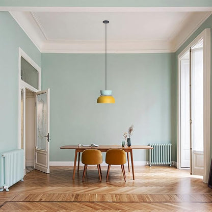 Nordic Pendant Light Retro Chandelier Lamp MCM Unique Pendant Lights with Blue Yellow Lamp Shade Colorful Hanging Lights Children's Room Light Fixture Color Ceiling Hanging Lighting
