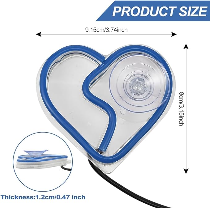 XhuangTech Car LED Signs Neon Ambient Light, Triangle or Back Window Sign Lights, Interior Atmosphere Lamp for Car Decor (Blue Heart Shaped)