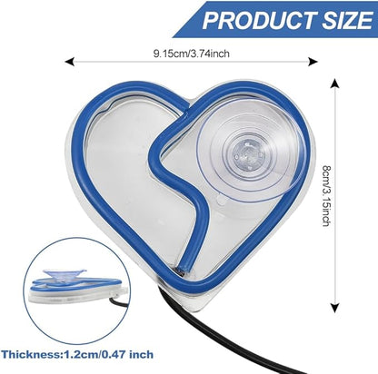 XhuangTech Car LED Signs Neon Ambient Light, Triangle or Back Window Sign Lights, Interior Atmosphere Lamp for Car Decor (Blue Heart Shaped)
