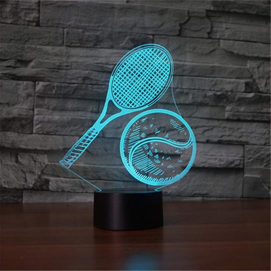 Tennis 3D Illusion Night Light,16 Colors Change Smart Touch & Remote Control,Home Decor LED Bedside Table Desk Lamp,Christmas Birthday Gift for Girls Boys Kids Adults Friends & Family
