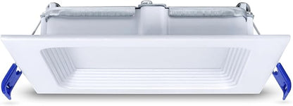 Leviton 4 in. Square Baffle Slim Downlight, 820 Lumens, 5 CCT Color Selectable 2700K-5000K, Dimmable, DBS40-S1W, White