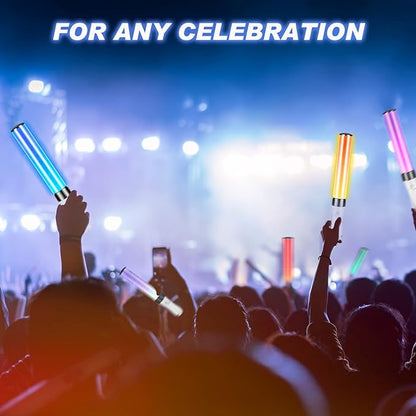 Lewtemi 8 Pcs K-pop Lightstick LED Glow Sticks 15 Color Reusable J-pop Concert Stick, Manual and Automatic Mode, Idol Flashing Glow Sticks for Raves Emergency Camping Party Supplies
