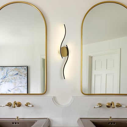 XZHGCEE Modern Vanity Lights Bathroom Light Fixtures : Black and Gold Vanity Light LED Wall Sconce - Indoor Wall Lights for Living Room, Bedroom, Hallway