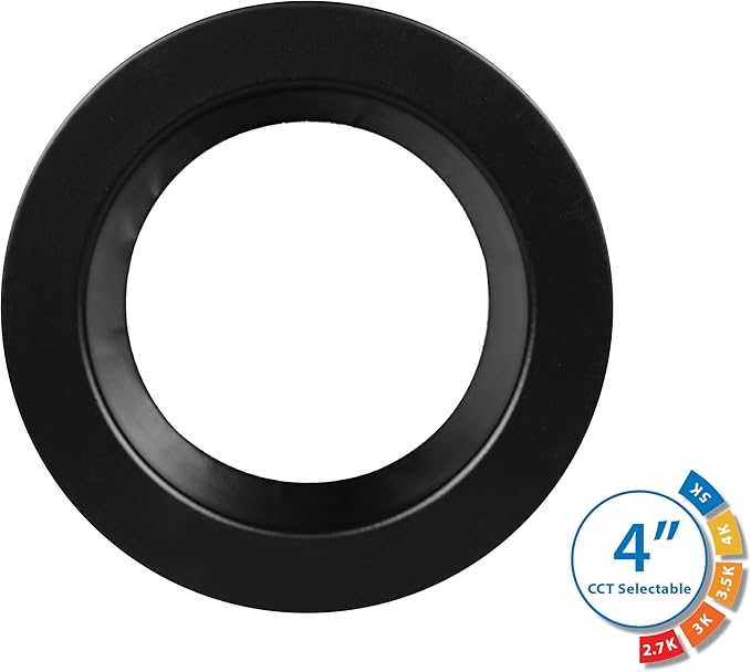DLR4(v6) 4-inch Black Selectable Recessed LED Downlight (DLR4607120SBK)