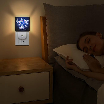Butterfly Night Light, Plug into Wall Decor Nightlights for Bedroom, Bathroom, Hallway, Kitchen, with Dusk to Dawn Light Auto Sensors LED Night Lights for Boys Girls Women Men Room Gifts