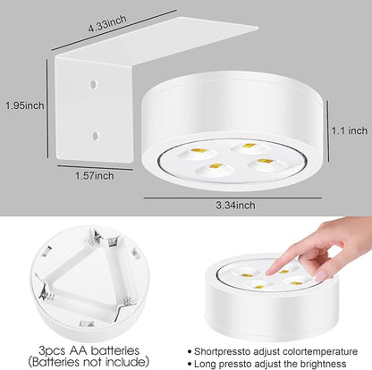 Picture Lights for Wall, 3 Lighting Modes Magnetic Art Display Light,Battery Operated Led Painting Light with Remote Control Dimmable & Timer,6Pack White