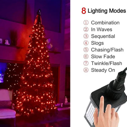 Orange Lights Halloween - 320 LEDs 35m/115ft 8 Modes Memory Function End-to-End Plug in Outdoor/Indoor Waterproof Fairy Twinkle Tree Fall String Lights for Autumn/Thanksgiving/All Saints' Day/Yard