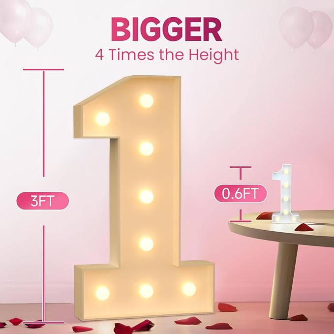 3FT Marquee Numbers 16, Light up Numbers for 16 Birthday Decoration, Large Light Up for 16 Years Old Birthday Party, Anniversary Party Decor Birthday Sign, Pre-Cut Foamboad Mosaic DIY