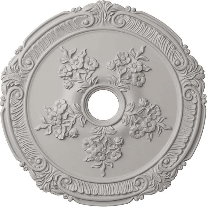 Ekena Millwork CM26ATUWF Attica with Rose Ceiling Medallion, Ultra Pure White, 26"OD x 3 3/4"ID x 1 1/2"P