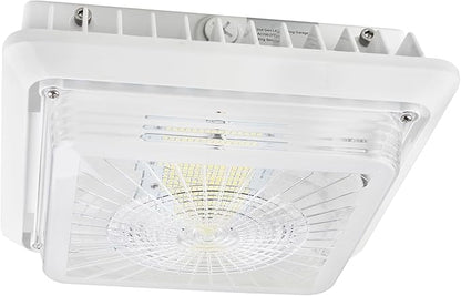 55W LED Garage Canopy Light, 7425LM 5000K LED Gas Station Canopy Ceiling Light(250W HPS/MH Equiv),for Commercial Residential Lighting 100-277V AC, 5 Year Warranty, IP65 UL Listed